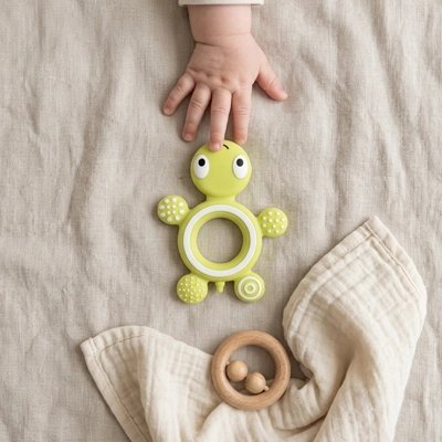 Anneau dentition bébé | Silicone Souple - Bb escargot