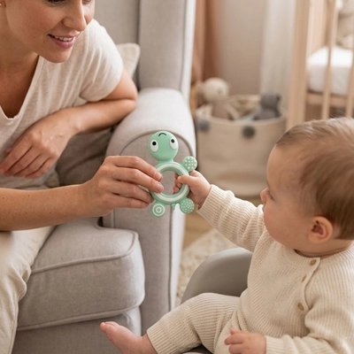 Anneau dentition bébé | Silicone Souple - Bb escargot