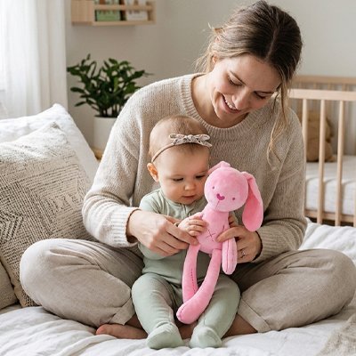 Doudou lapin | Ultra - doux - Bb escargot