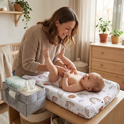 Housse matelas à langer | Douce et Imperméable - Bb escargot