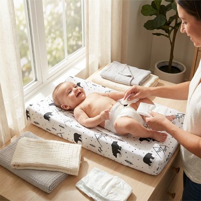 Housse matelas à langer | Imperméable et Lavable - Bb escargot