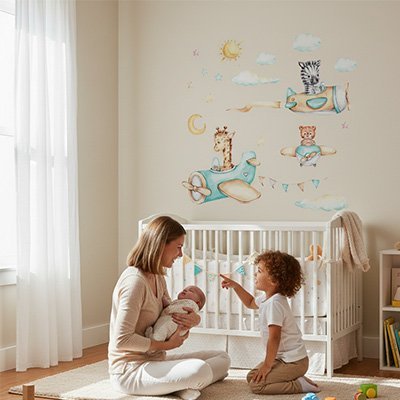 Stickers muraux enfant | Repositionnables - Bb escargot