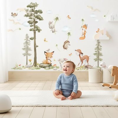 Stickers muraux enfant | Repositionnables - Bb escargot