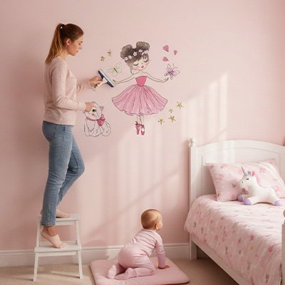 Stickers muraux enfant | Repositionnables - Bb escargot