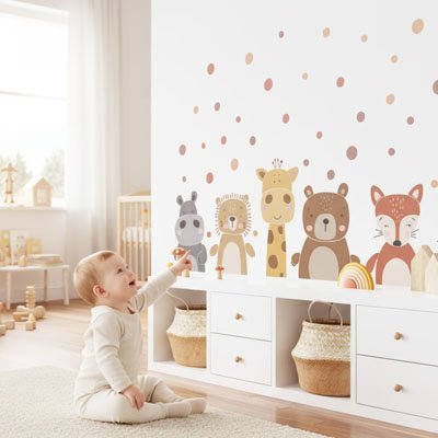Stickers muraux enfant | Repositionnables - Bb escargot
