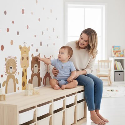Stickers muraux enfant | Repositionnables - Bb escargot