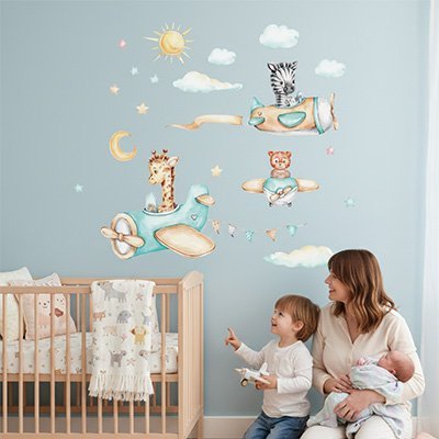Stickers muraux enfant | Repositionnables - Bb escargot