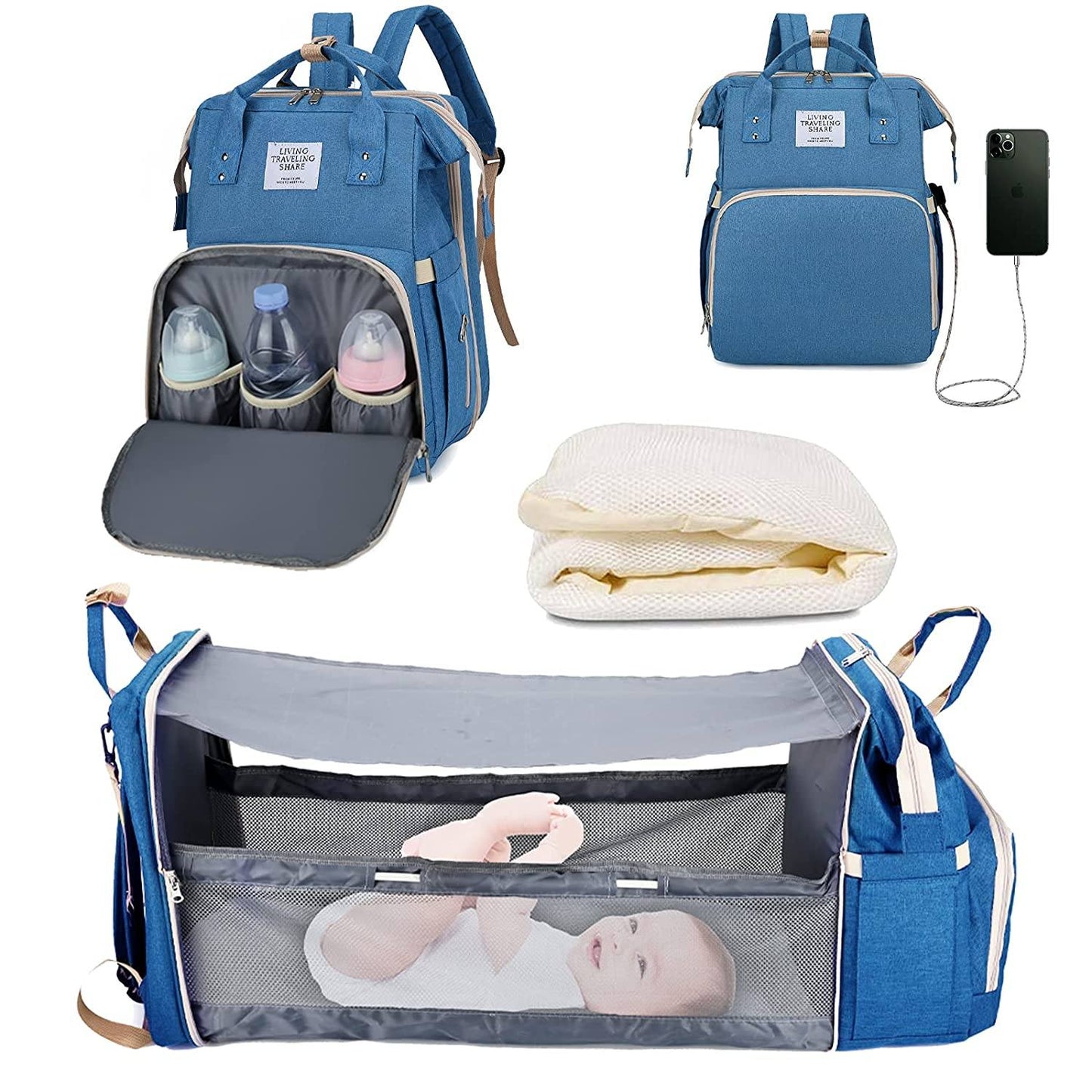 Sac à langer portatif | Berceau de voyage BabyNappy™ - Bb escargot