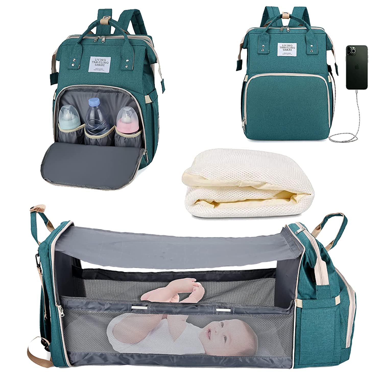 Sac à langer portatif | Berceau de voyage BabyNappy™ - Bb escargot