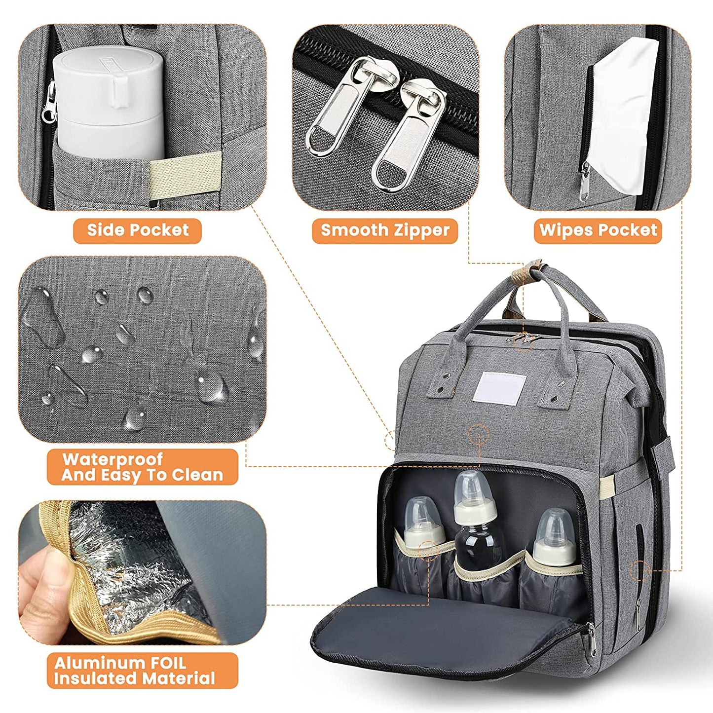 Sac à langer portatif | Berceau de voyage BabyNappy™ - Bb escargot