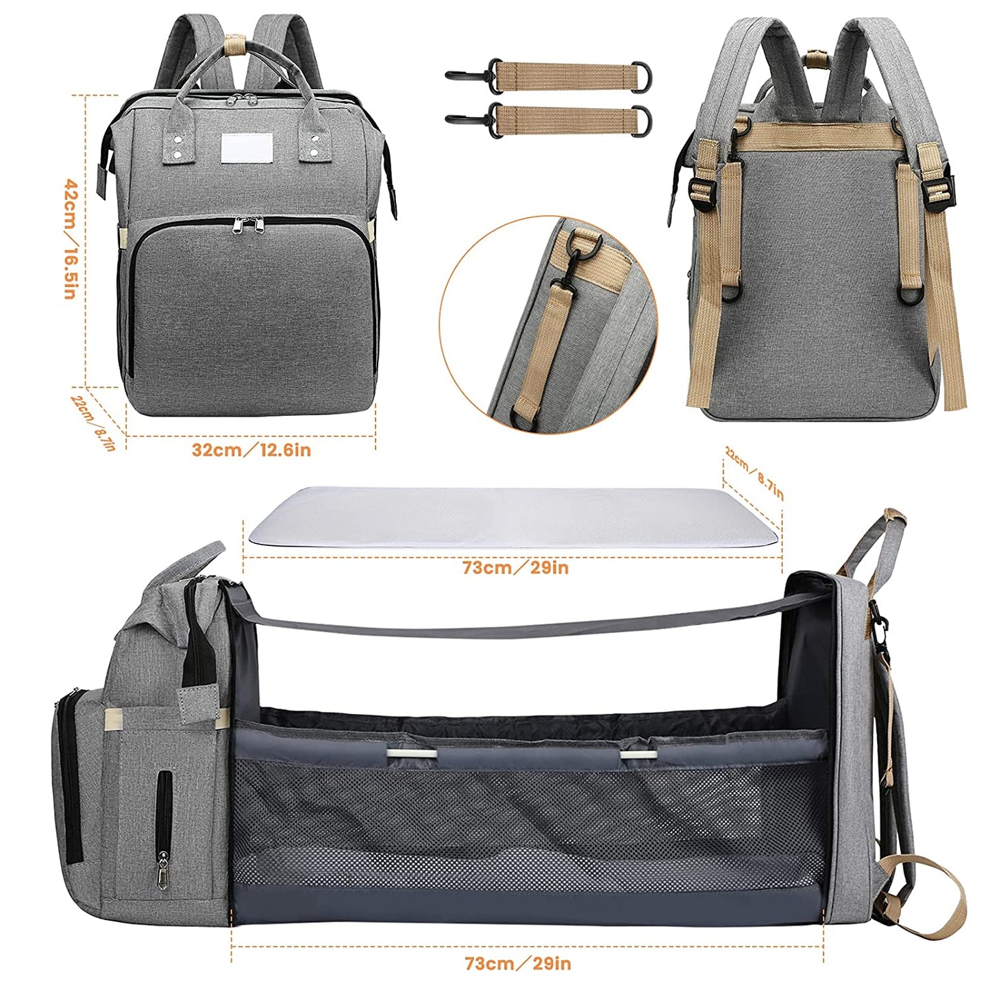 Sac à langer portatif | Berceau de voyage BabyNappy™ - Bb escargot